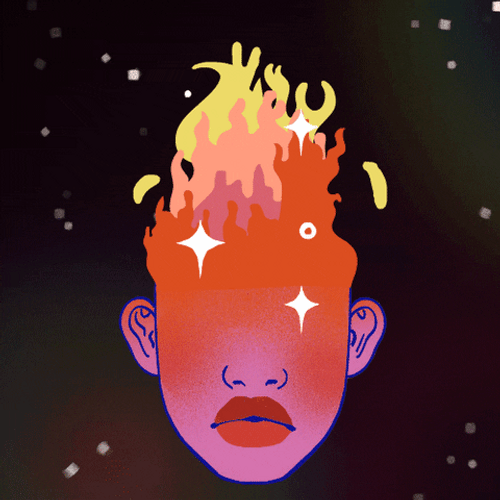 Spiritual Burning Face Space GIF
