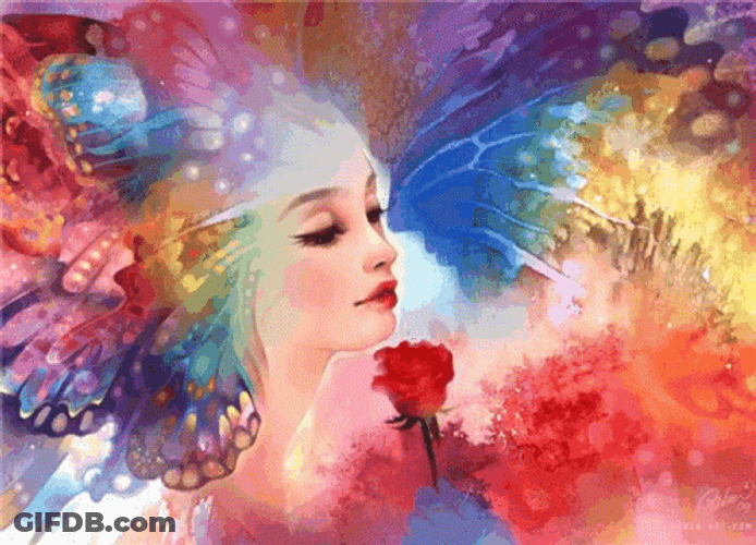 Spiritual Healing Butterfly Watercolor GIF