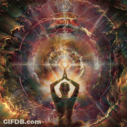 Spiritual Namaste Cosmic Lights GIF