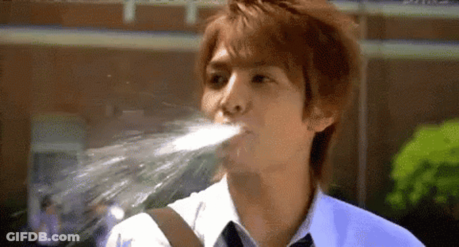 Spit Water Asian Student Guy GIF