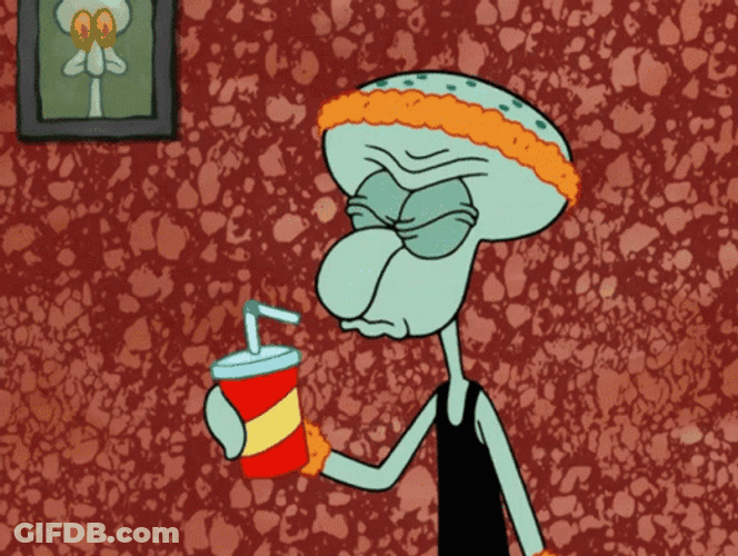 Spit Water Squidward Spongebob GIF
