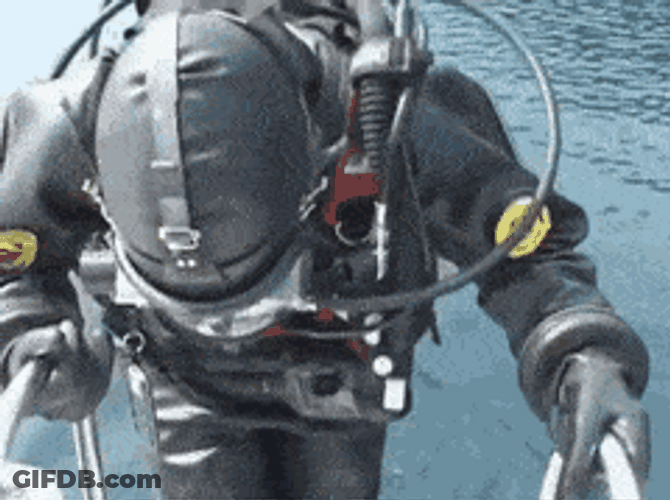 Splash Protected Hazmat Suit For Underwater GIF