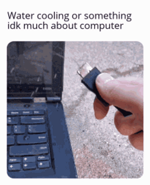 Splashing Water At The Computer GIF