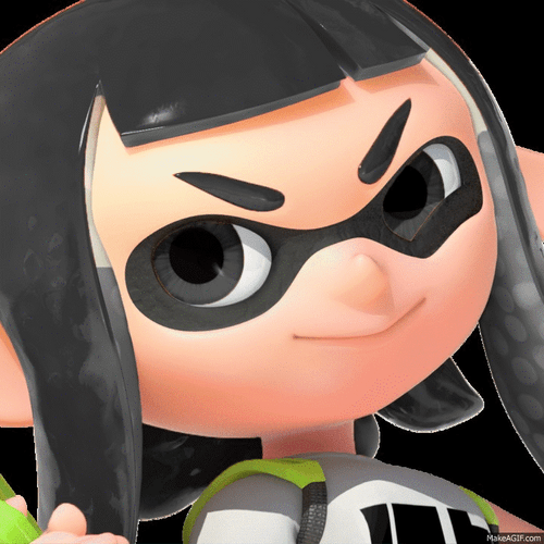 Splatoon Agent 3 Changing Hair Colors GIF