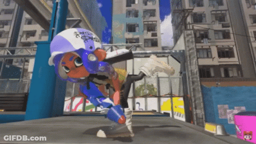 Splatoon Backflip Victory Pose GIF
