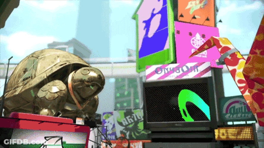 Splatoon Map Billboards Turtle Origami Crane GIF