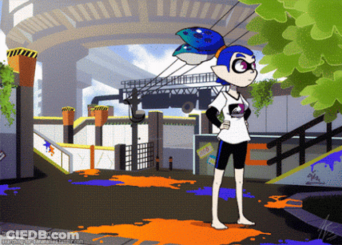 Splatoon Snatching Friend From Ink Pool GIF