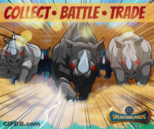 Splinterlands Rhinos Running In A Line GIF