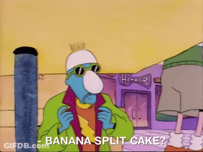 Split Savannah Bananas Cake GIF