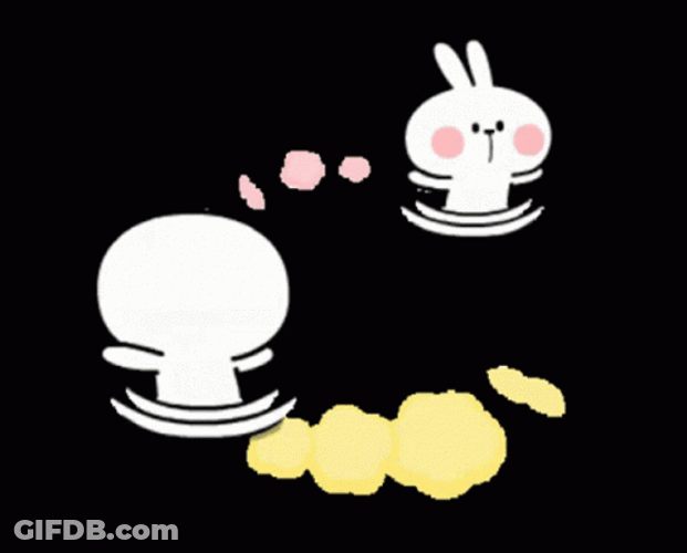 Spoiled Rabbit Chasing Friend Animation GIF