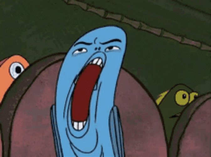 Spongbob Screaming Fish Disgust GIF