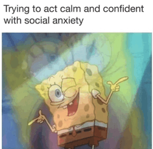 Sponge Bob Confident With Social Anxiety GIF