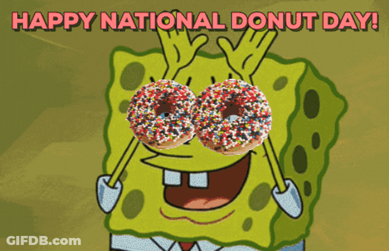 Sponge Bob Happy National Donuts Day GIF