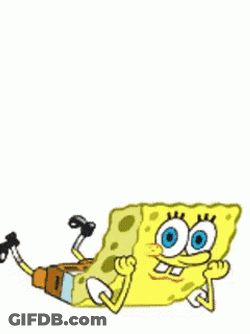 Sponge Bob Listening Lying Around GIF