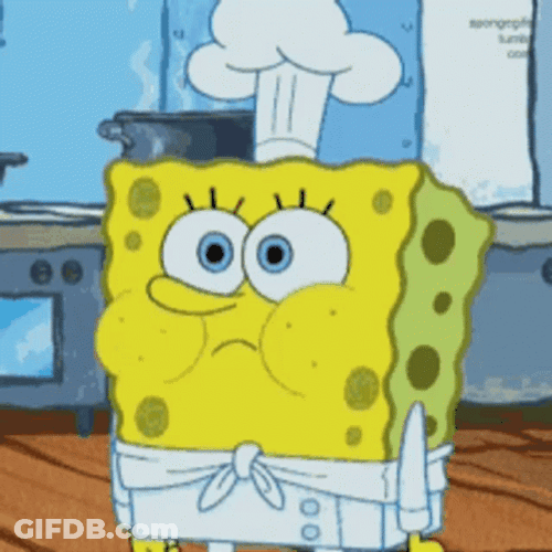 Sponge Bob Wearing Chef Attire Swallow GIF