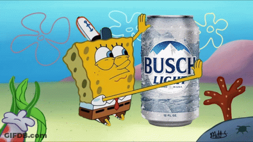 Spongebob And Busch Light Can GIF