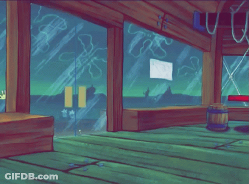 SpongeBob And Clown With Huge Mouth GIF