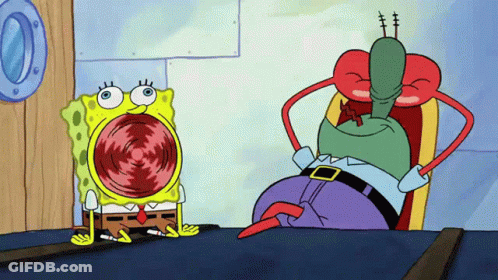 SpongeBob And Crab Mouths Wide Open GIF