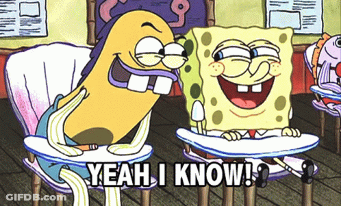 SpongeBob And Fish Saying Yeah I Know GIF