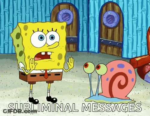 SpongeBob And Gary With Subliminal Messages GIF