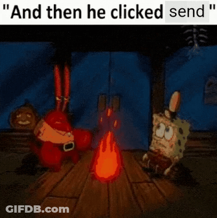 Spongebob And Krabby Patties Around Campfire GIF