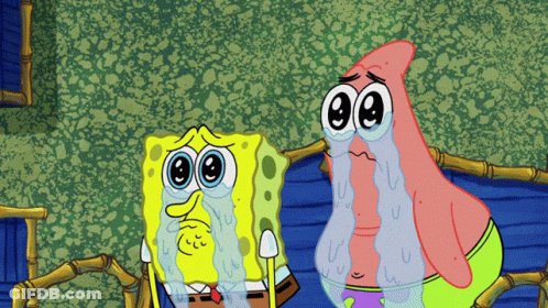 Spongebob And Patrick Are Crying In This Cartoon GIF