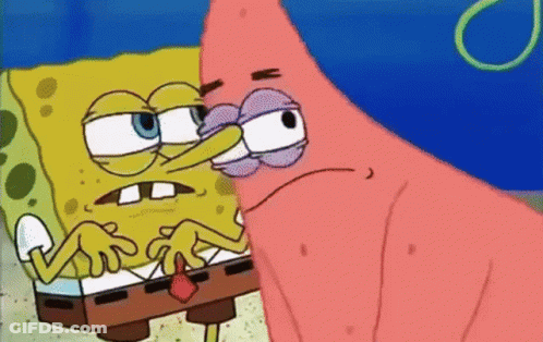 Spongebob And Patrick Are Kissing In A Cartoon GIF
