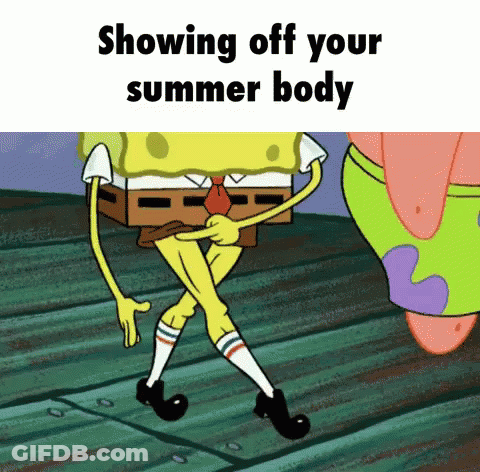 Spongebob And Patrick Are Showing Off Their Summer Body GIF