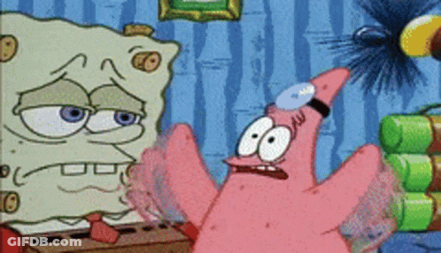 Spongebob And Patrick Are Standing Next To Each Other In A Cartoon GIF