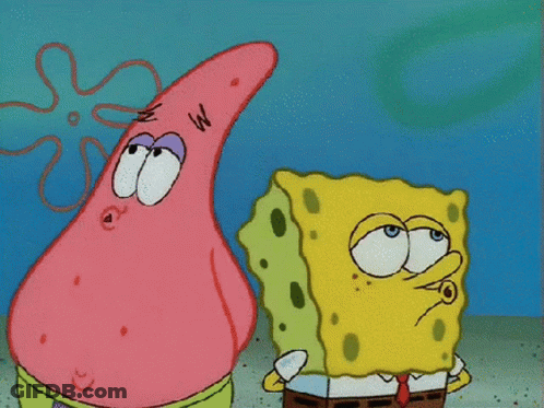 Spongebob And Patrick Are Standing Next To Each Other In A Cartoon GIF
