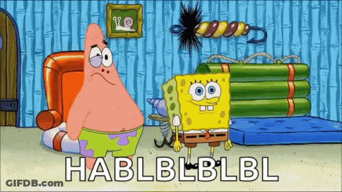 Spongebob And Patrick Are Standing Next To Each Other In A Living Room . GIF