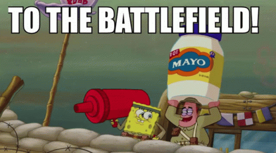Spongebob And Patrick Battlefield Game Time GIF