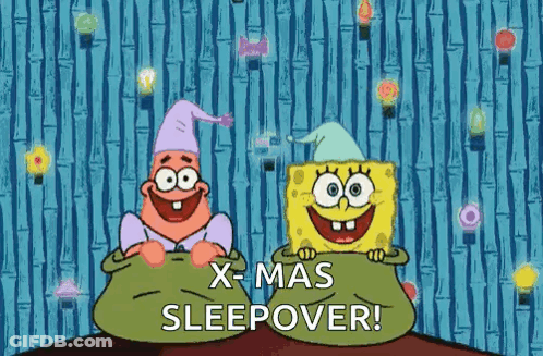 SpongeBob And Patrick Christmas Sleepover GIF