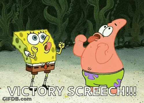 Spongebob And Patrick From Spongebob Squarepants Are Standing Next To Each Other . GIF