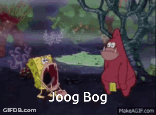 Spongebob And Patrick From Spongebob Squarepants Are Standing Next To Each Other In A Cartoon Scene . GIF