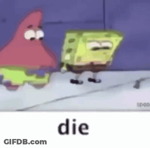 Spongebob And Patrick From Spongebob Squarepants Are Standing Next To Each Other In A Room . GIF