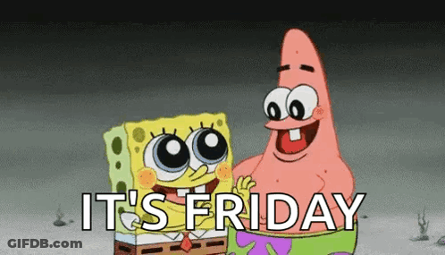 Spongebob And Patrick From Spongebob Squarepants Are Standing Next To Each Other On A Beach . GIF