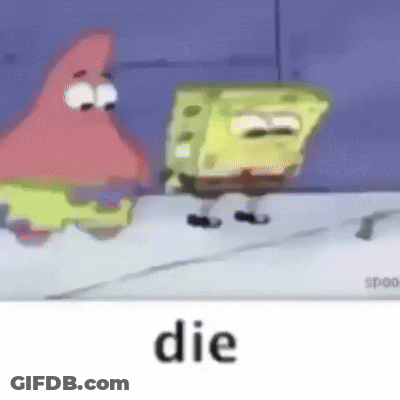 Spongebob And Patrick From Spongebob Squarepants Are Standing Next To Each Other On A White Surface . GIF