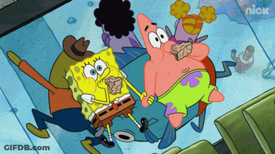 Spongebob And Patrick Holding Hands Anxiety Breathing GIF