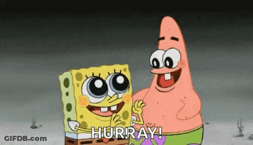 SpongeBob And Patrick Hugging Hurray GIF