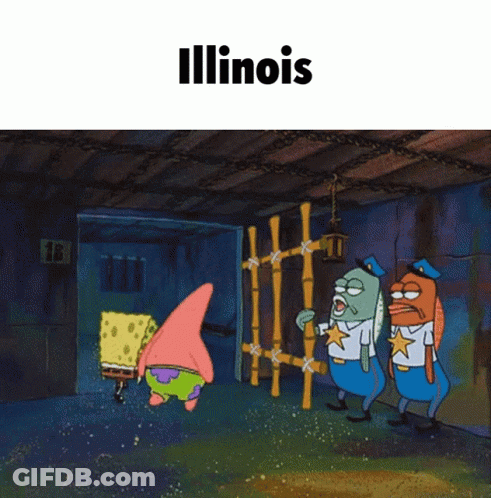 SpongeBob And Patrick In A Room Saying Illinois GIF