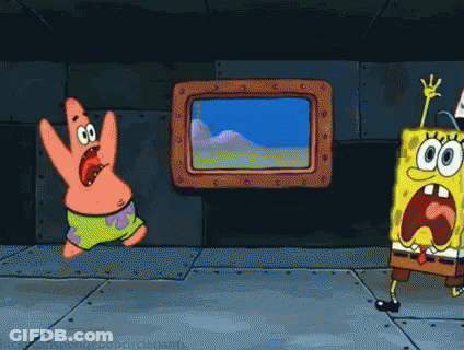 SpongeBob And Patrick In Front Of TV GIF