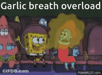 Spongebob And Patrick In Theater Garlic Breath Overload GIF