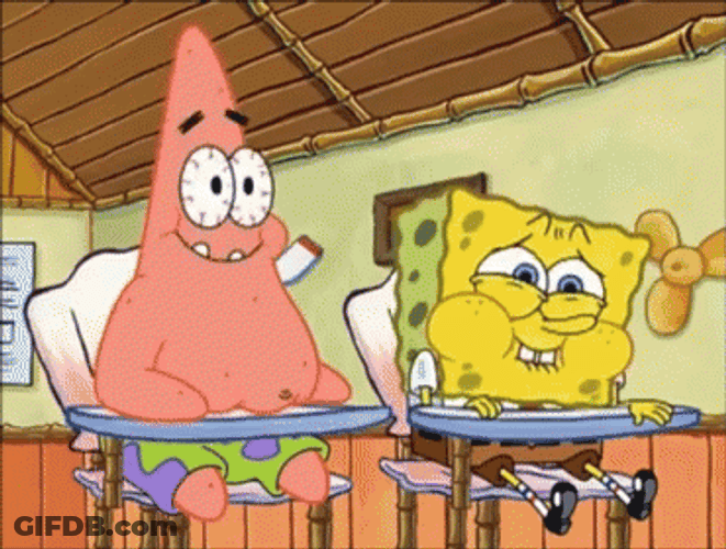 Spongebob And Patrick Laughing Sunday GIF