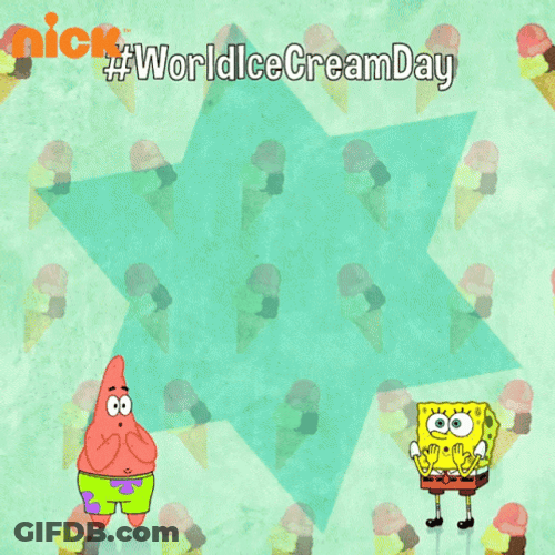 Spongebob And Patrick National Ice Cream Day GIF