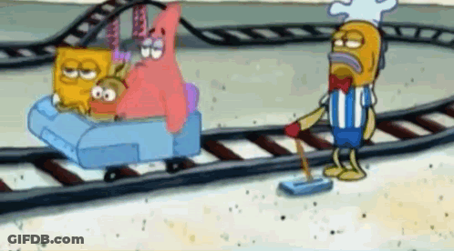 SpongeBob And Patrick On Roller Coaster GIF