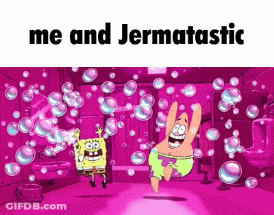 SpongeBob And Patrick Playing With Bubbles In Bathroom GIF