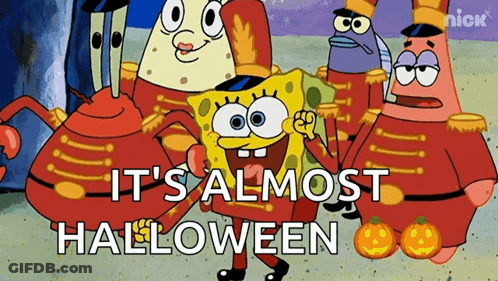 Spongebob And Patrick Say It's Almost Halloween GIF
