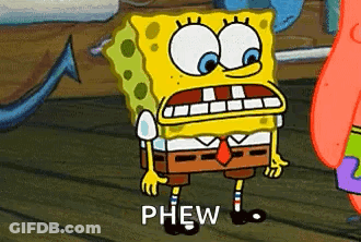 SpongeBob And Patrick Saying Phew GIF