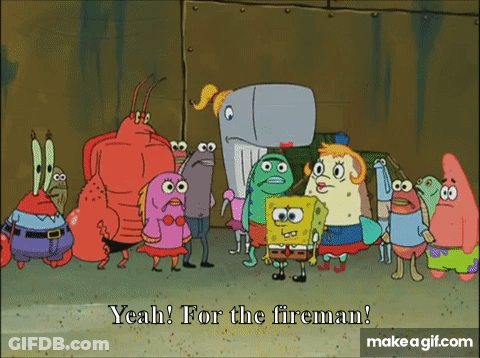 SpongeBob And Patrick Saying Yeah For Fireman GIF